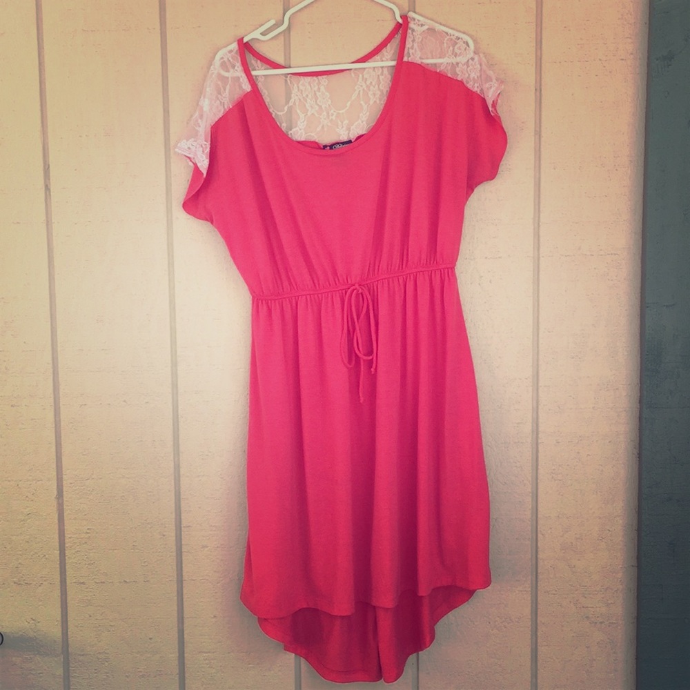 Hot pink high low dress